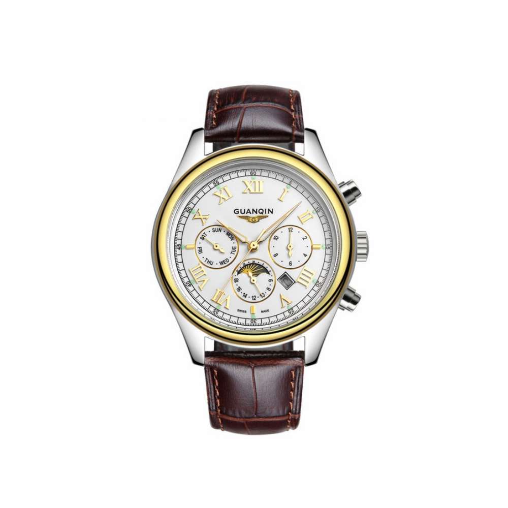 

Часы Guanqin Gold-White-Brown GQ12001-2A CL (GQ12001-2AGWBr)