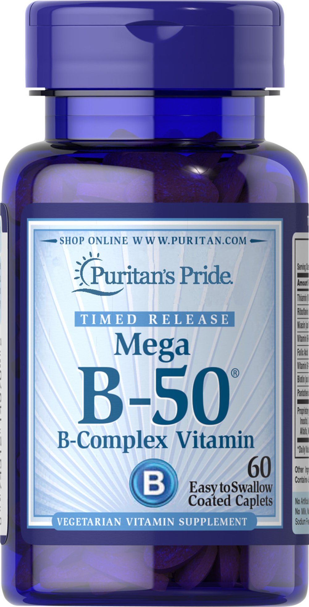 

Витамины Puritans Pride Vitamin B-50 Complex Timed Release 60 Caplets