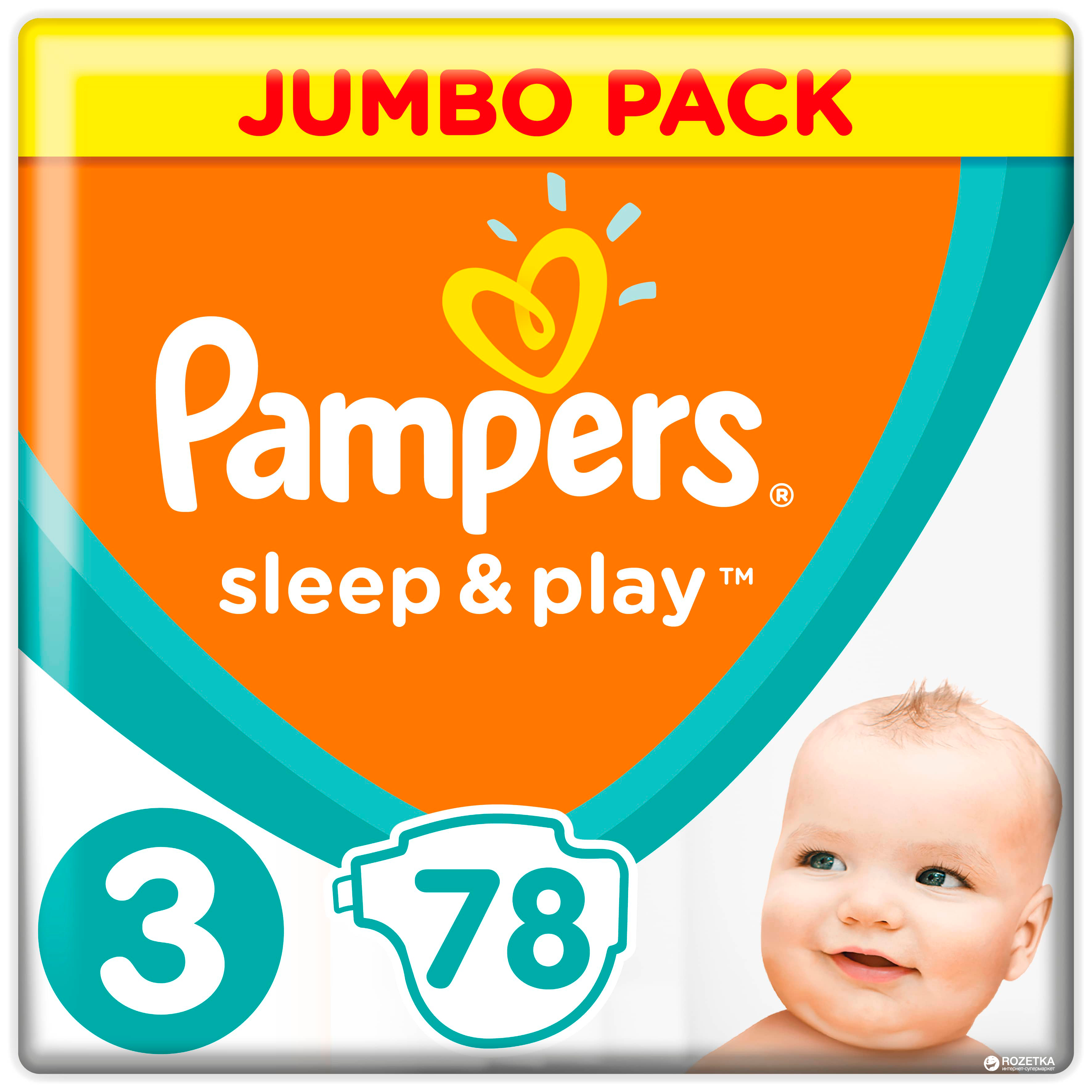 Подгузники Pampers Sleep & Play Размер 3 (Midi) 6-10 кг, 78 шт (8001090669094)