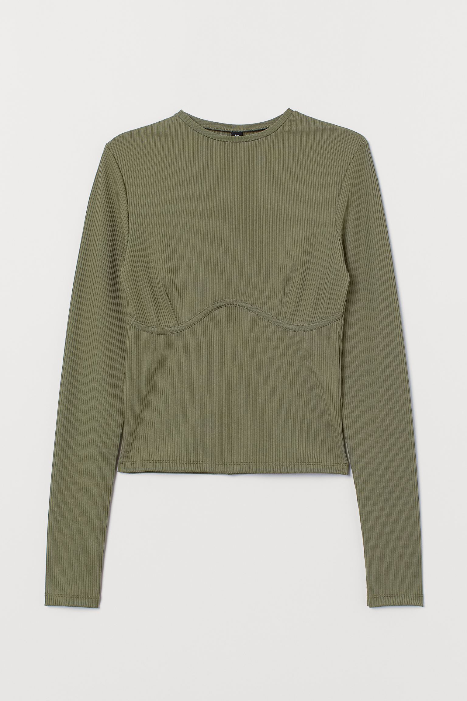 

Лонгслив H&M XS хаки 6117626190