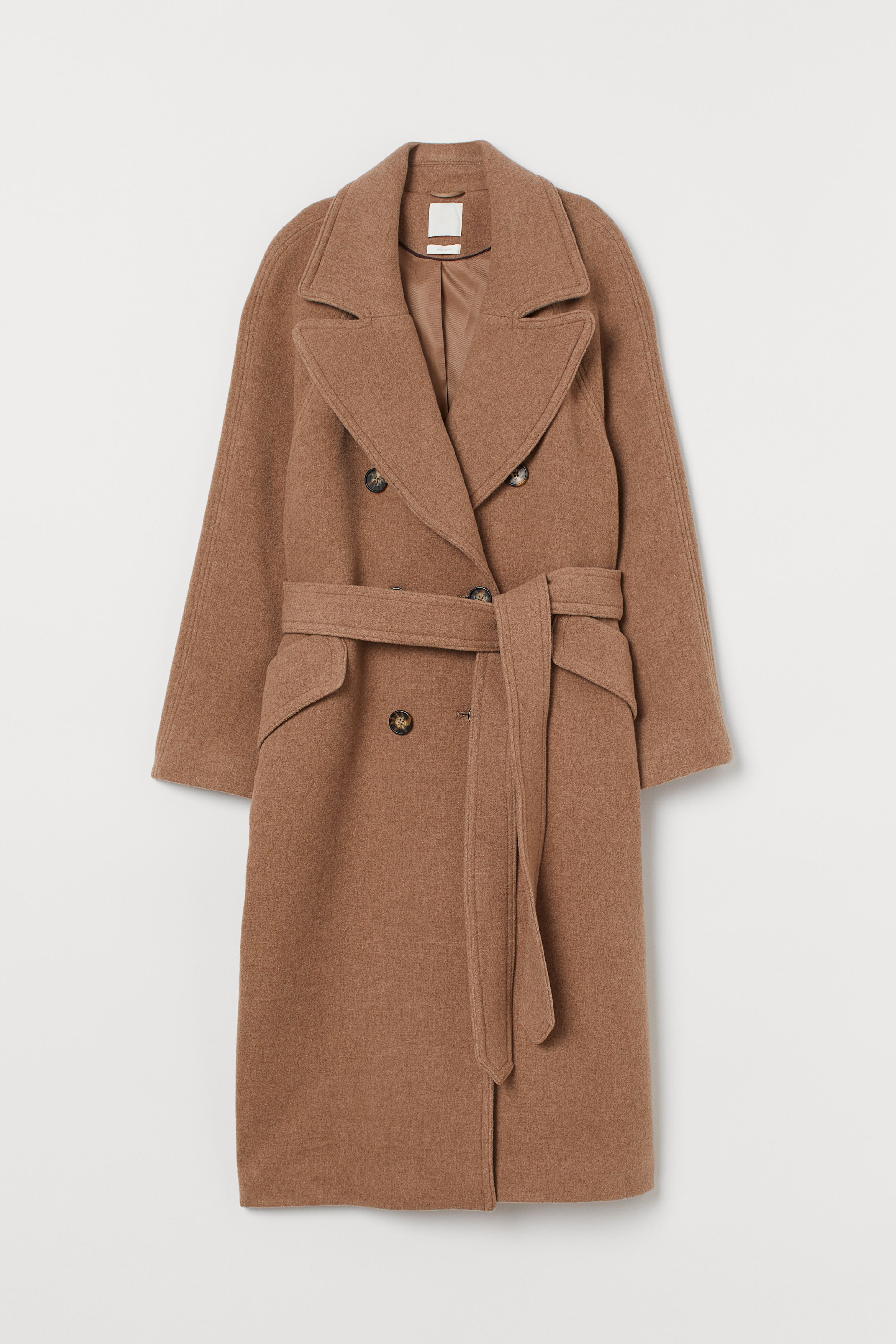 

Пальто H&M XS темно бежевый 7867520
