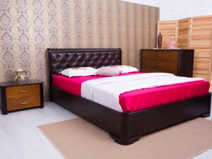 

Кровать Милена с мягкой спинкой прошивка Ромбы ТМ Олимп 160х190