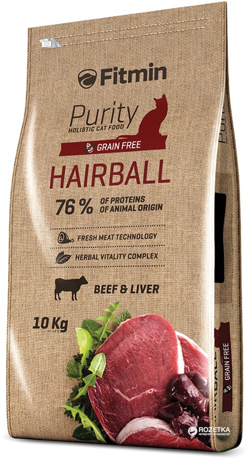 

Сухой корм для кошек Fitmin Cat Purity Hairball - 10 + 1кг