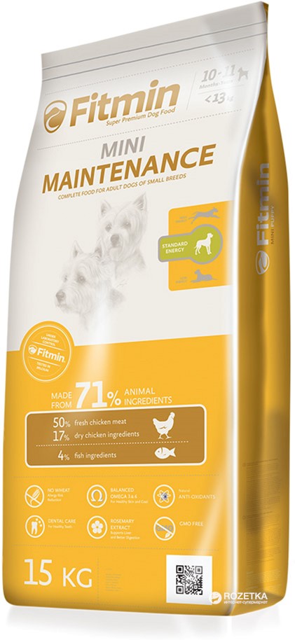 

Сухой корм для взрослых собак Fitmin dog mini maintenance - 15 кг. (8595237006533)