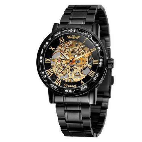 

Часы наручные Winner 8012 Diamonds Automatic Black-Gold