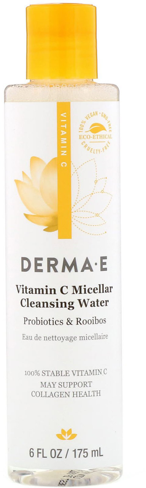 Акція на Мицеллярная очищающая вода Derma E с витамином С пробиотиками и чаем ройбуш 175 мл (030985003550) від Rozetka UA
