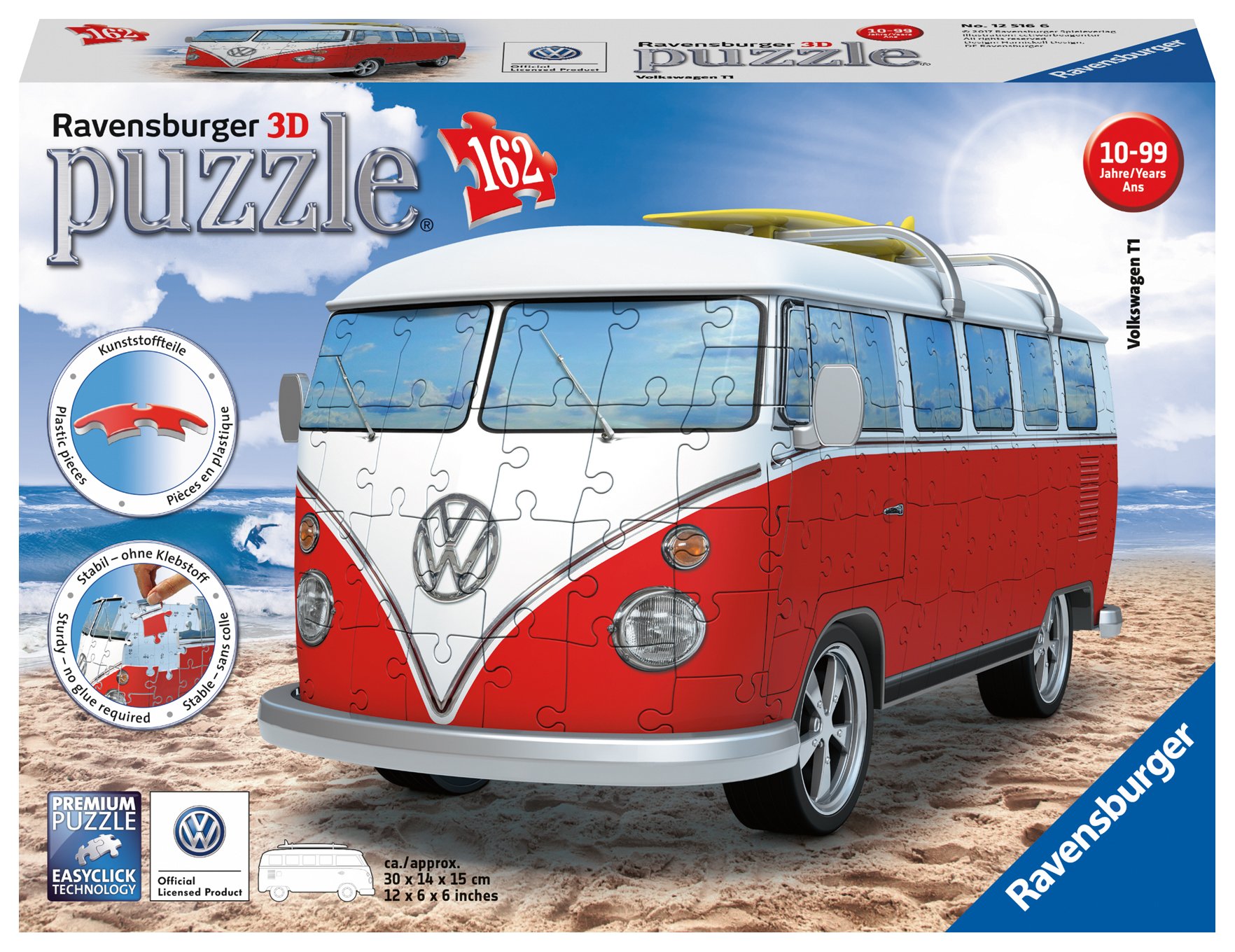

Пазл 3D Ravensburger Фургон VOLKSWAGEN 14х14,5х29 см (125166) 162 эл