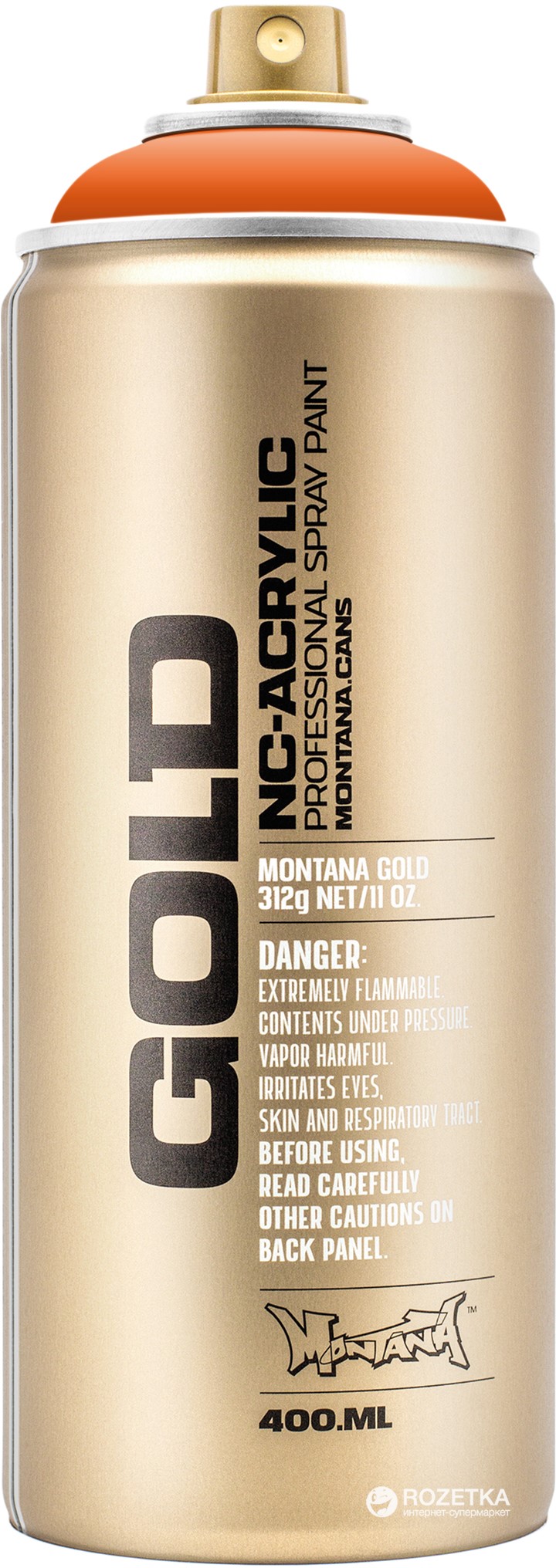 

Акриловая краска-спрей Montana Gold S2010 Шокирующий оранжевый 400 мл (Orange) (4048500285622)