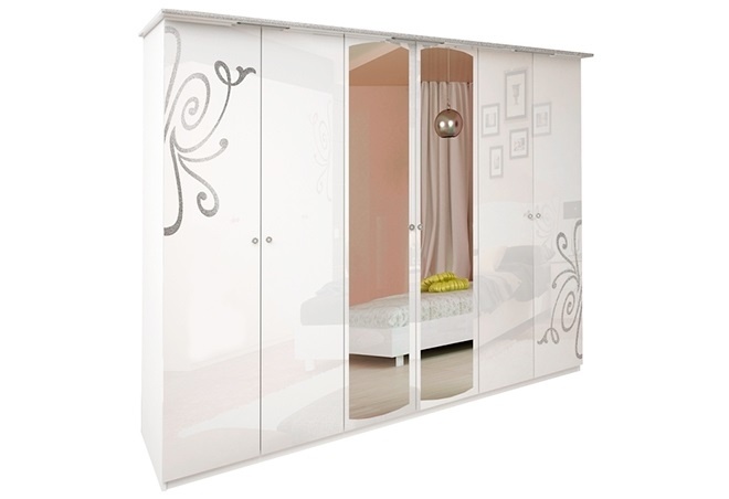 

Шкаф MiroMark Богема 6Дз 274х212,5х63 белый глянец