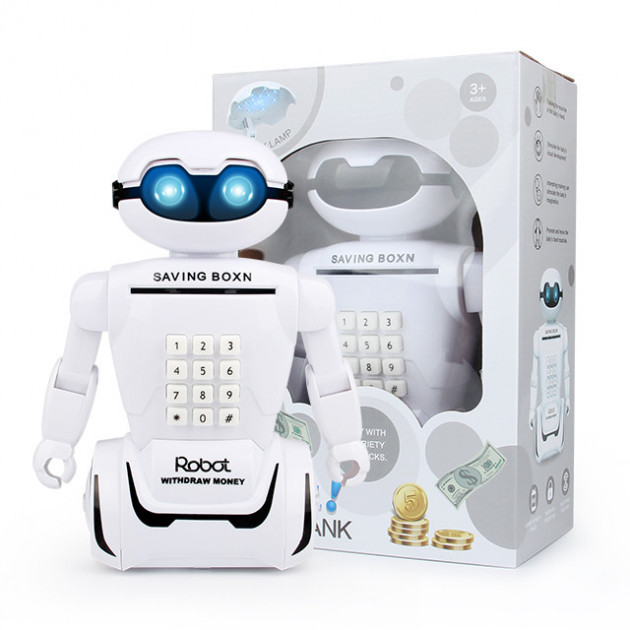 

Электронная копилка робот с кодовым замком Robot Piggy Bank, светильник