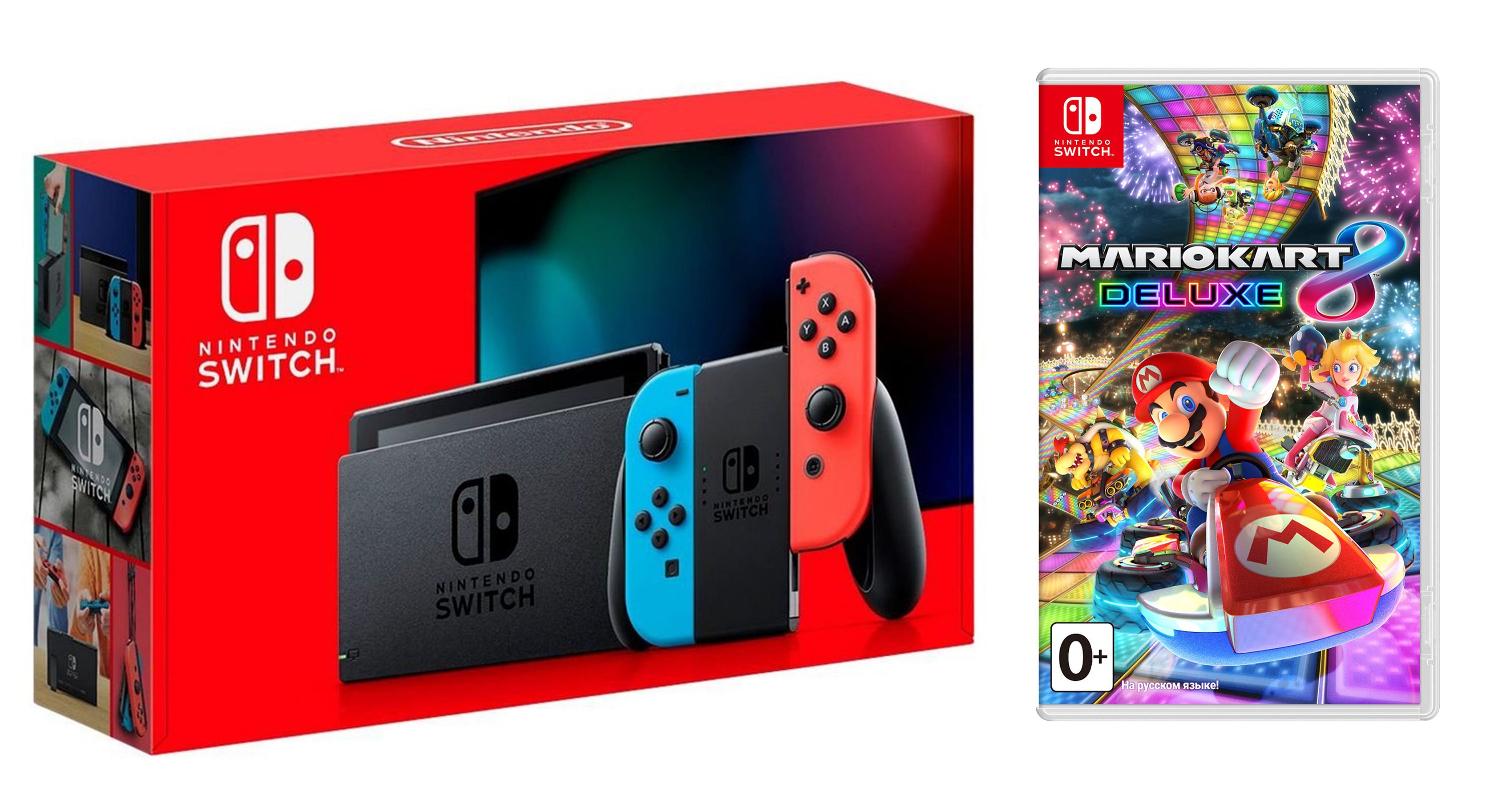 

Nintendo Switch Neon blue/red - Обновлённая версия + Игра Mario Kart 8 Deluxe