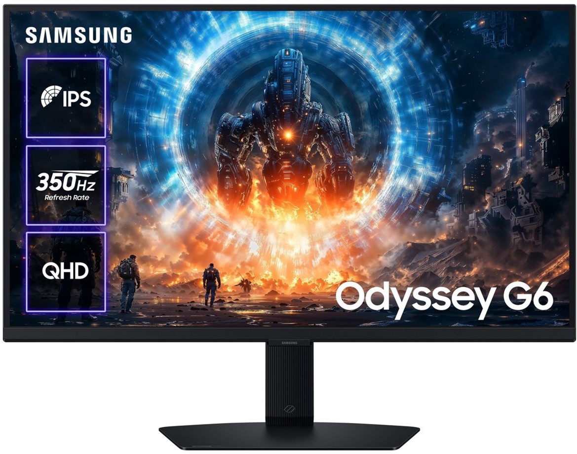 Монітор 27" Samsung Odyssey G6 G60F (LS27FG606EIXUA) -- 2K QHD IPS / 350Hz / 1 мс (GtG) / sRGB 99% / VESA DisplayHDR 400 / AMD FreeSync Premium / NVIDIA G-Sync Compatible / Black Equalizer