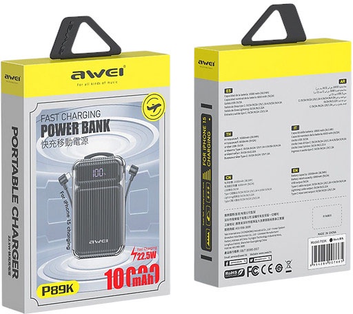 фото Внешний аккумулятор (павербанк) Awei P89K 10000mAh Black