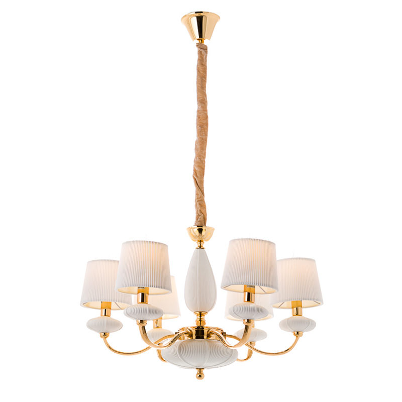 

Люстра подвесная с абажуром Light House ES-15453/6wh золото