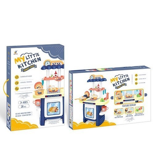 

Кухня детская Bambi 3622 Плита, Духовка, Мойка-Механич, Продукты, Посуда, 56-37,5-10 см