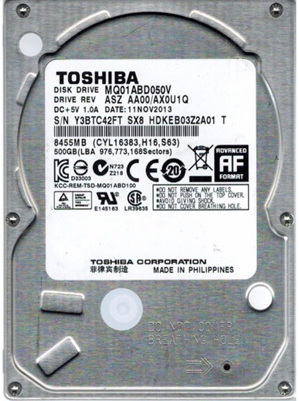 

Накопитель HDD 2.5" SATA 500GB Toshiba 5400rpm 8MB (MQ01ABD050V_2019)