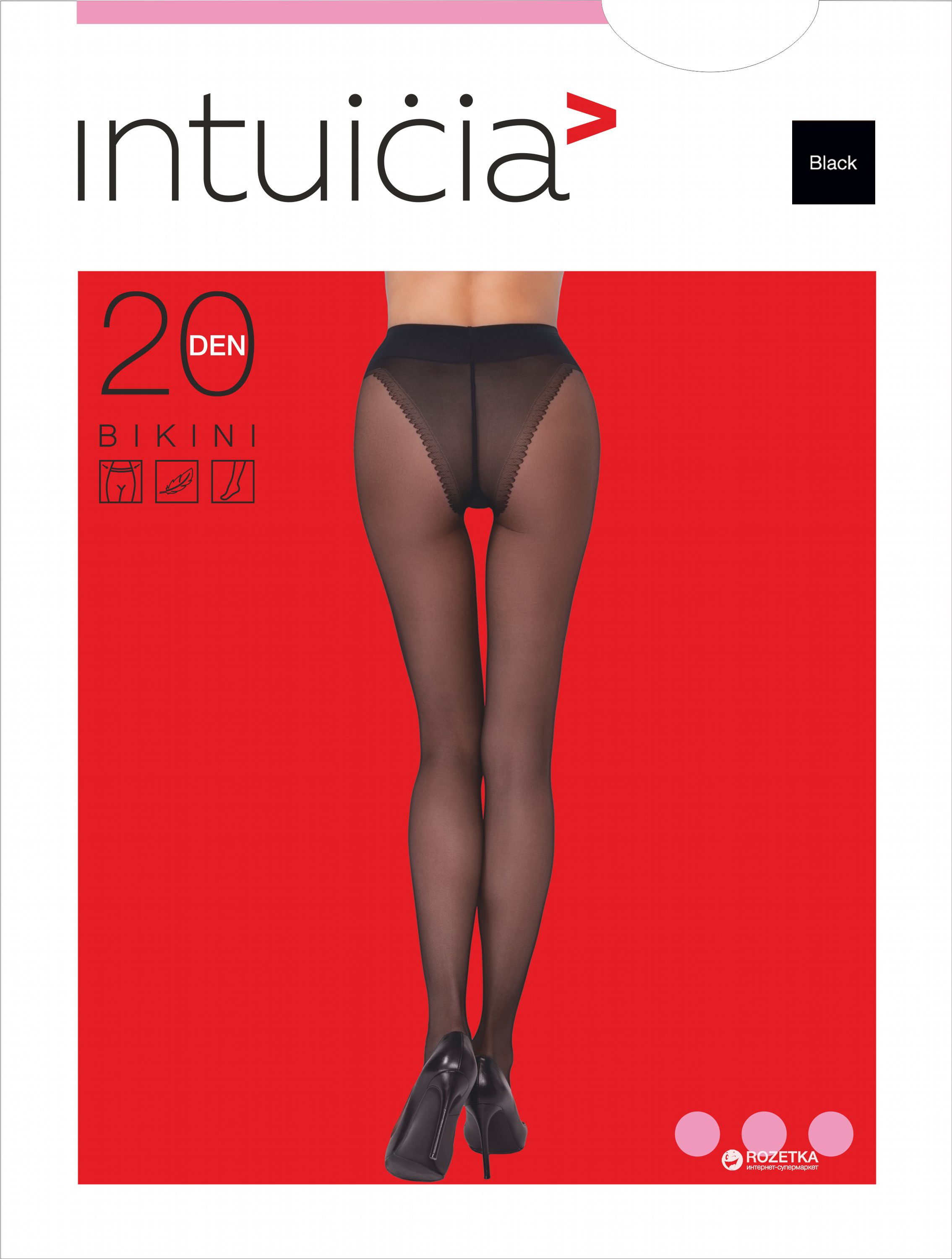 

Колготки Intuicia Bikini 20 20 Den  р Black, Колготки Intuicia Bikini 20 20 Den 3 р Black