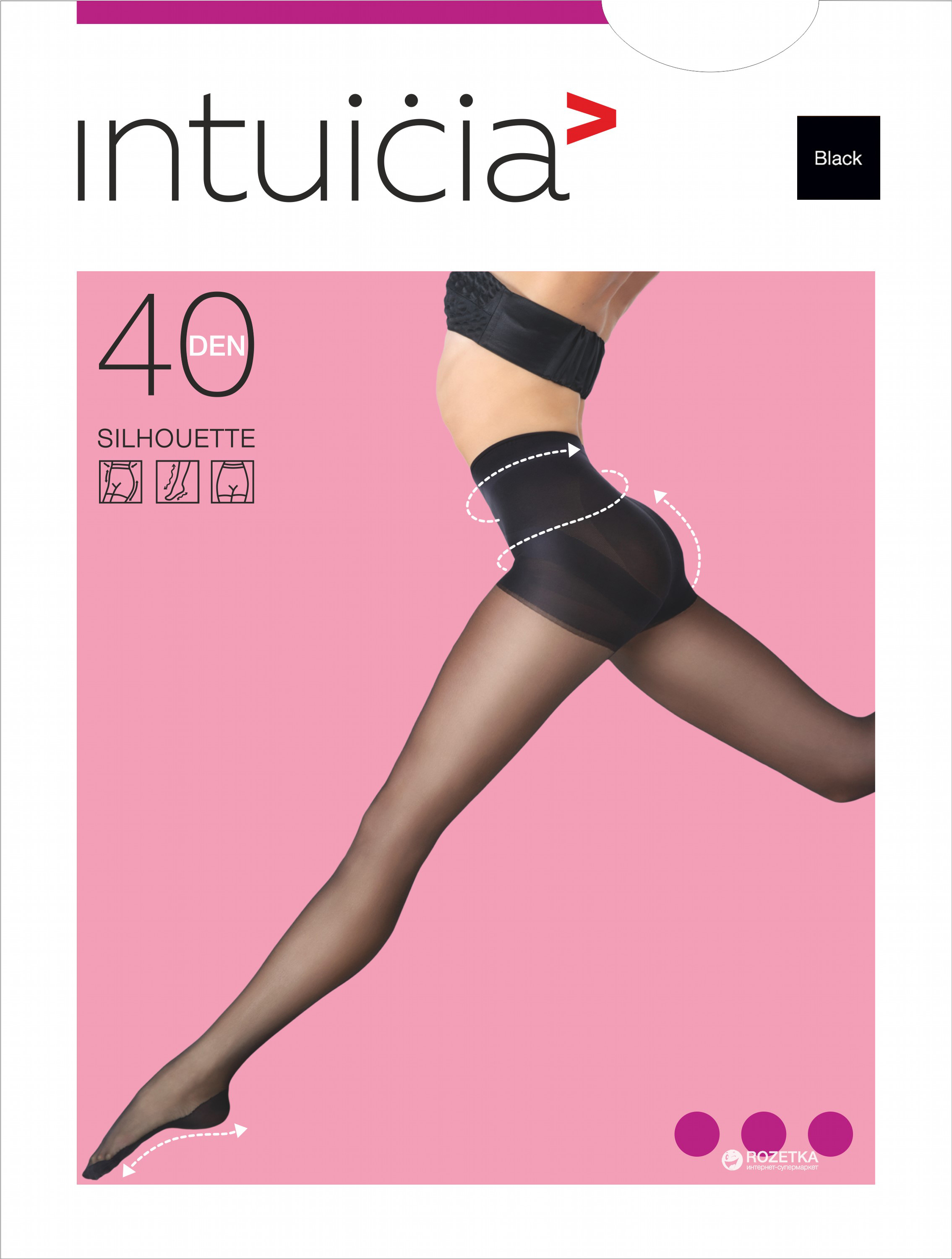 

Колготки Intuicia Silhouette 40 Den  р Black, Колготки Intuicia Silhouette 40 Den 4 р Black