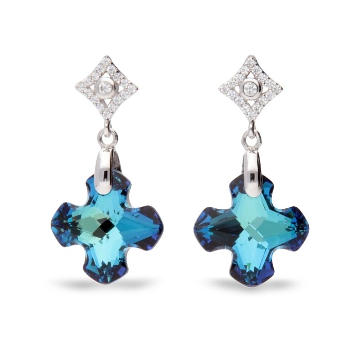 

Серебряные серьги SPARK Greek Cross со Swarovski модели KC686714BB