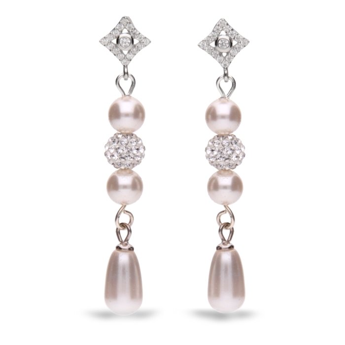 

Серебряные серьги SPARK Charm Pearl со Swarovski модели KW58105816W