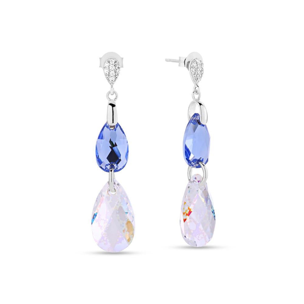 

Серебряные серьги SPARK Double Drop со Swarovski модели KC323061061LSWP