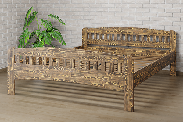 

Ліжко Camelia Розалія 120х190 Горіх темний Сосна Олія