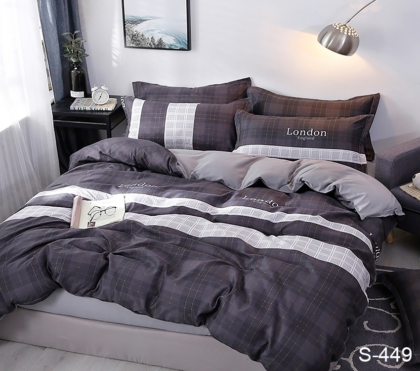 

Постельное белье с компаньоном (S449) TAG tekstil Евро Темно-серый 000143374