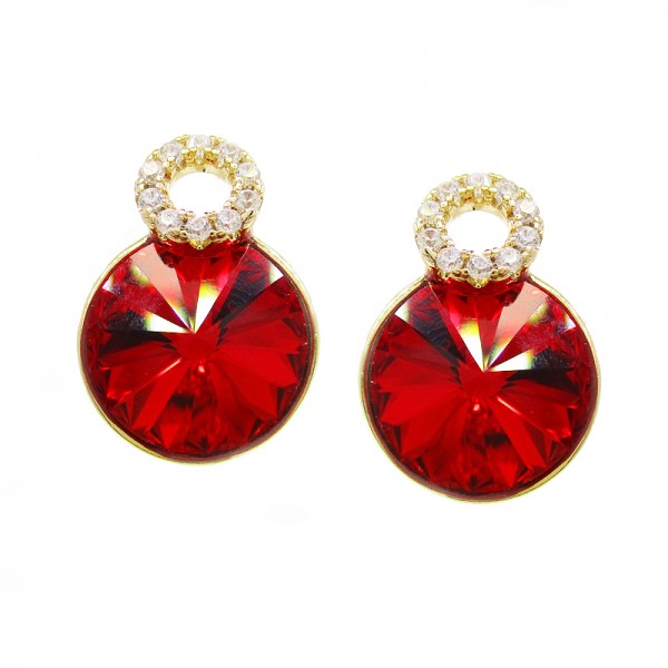 

Серьги Xuping с красными кристаллами Swarovski позолота 18К 4949000