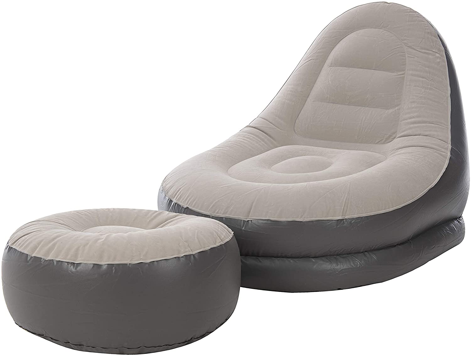 

Надувное кресло с пуфом для отдыха Air Comfort sofa велюровое покрытие - Насос в комплекте ( 0773 )