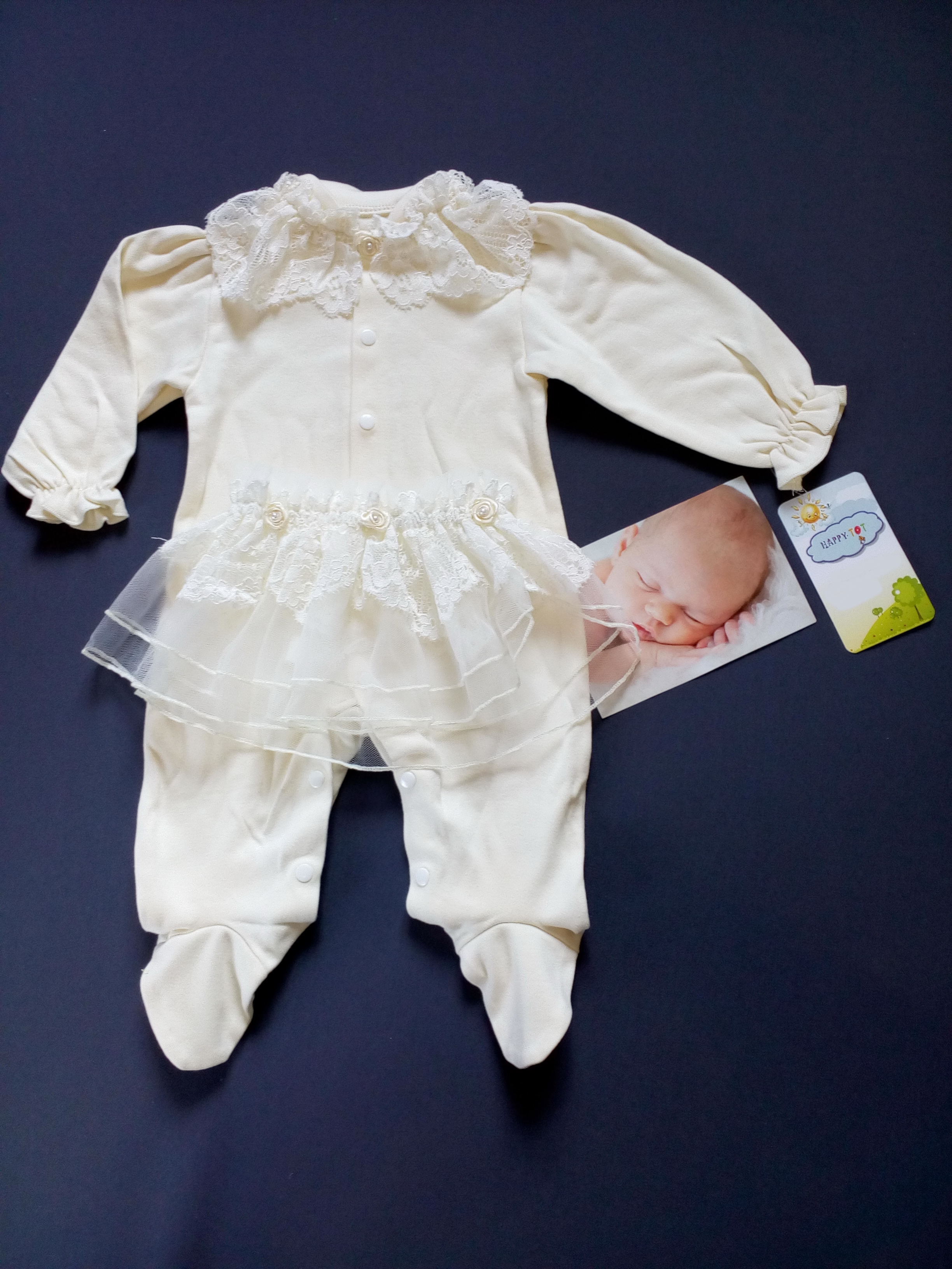 

Комплект человечек + юбка HappyTot 567 68см молочный
