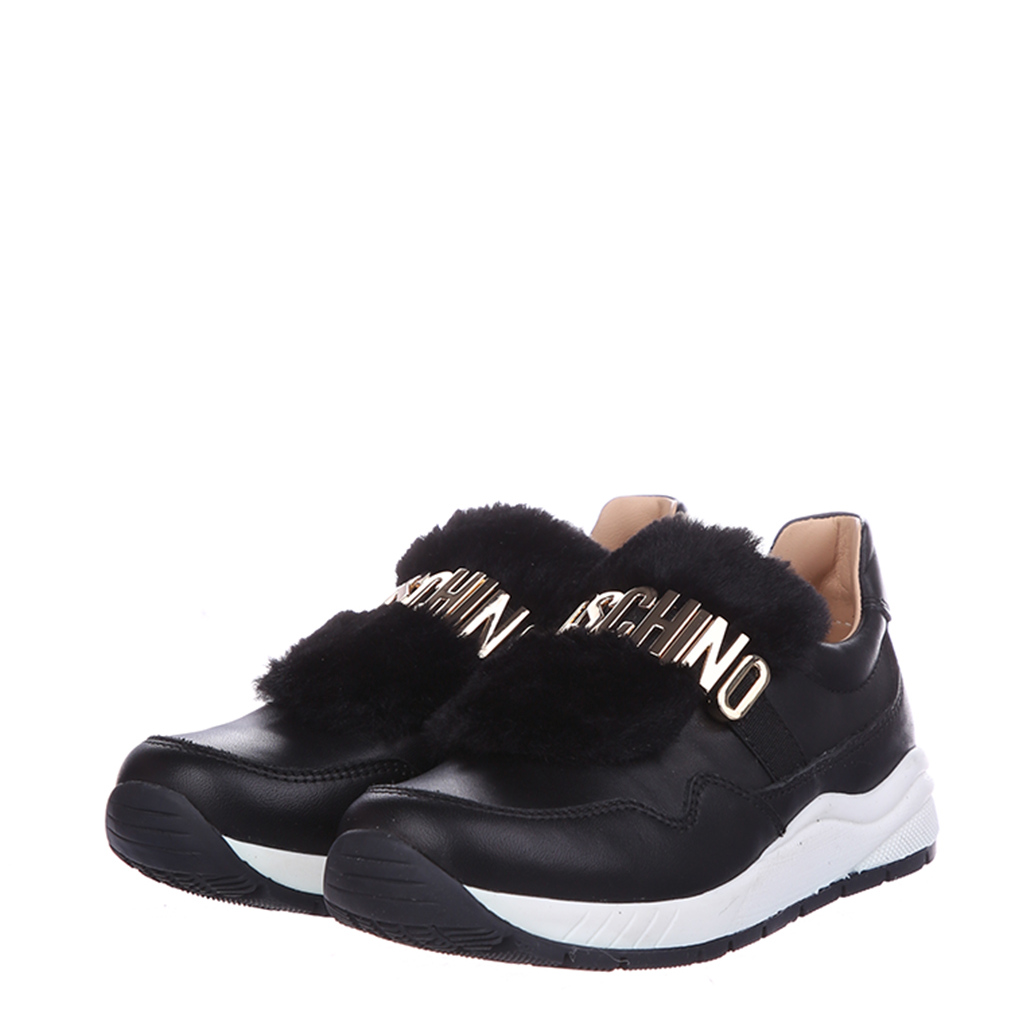 

Кроссовки Moschino 26260 vitello nero lettere oro 25 черный