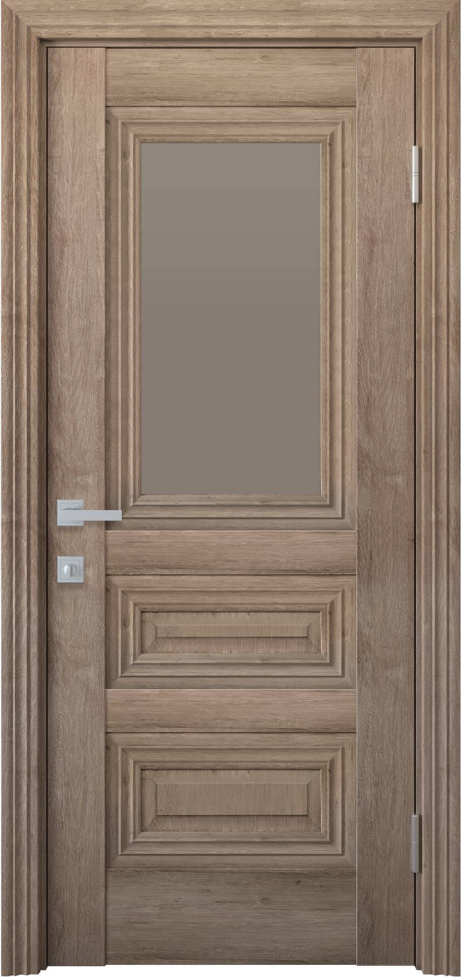 

Двери межкомнатные Новый Стиль Камилла BR Орех Европейский Ecowood стекло бронза 900*2000