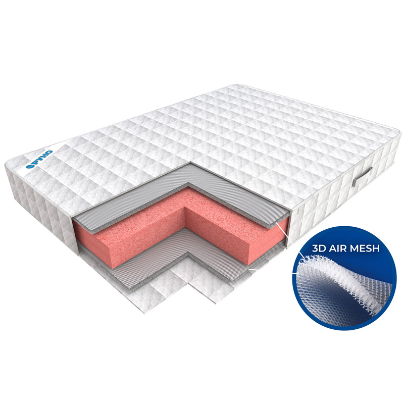 

Ортопедический Матрас 80х190 8020_3D AIR MESH РУНО, Белый, 20 см выс., средняя жесткость, съемный чехол