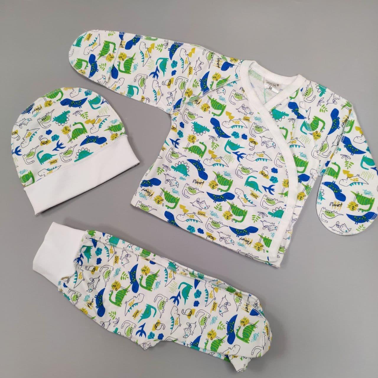 

Комплект для новонароджених Merry Bee Діно12359 Білий з принтом 62