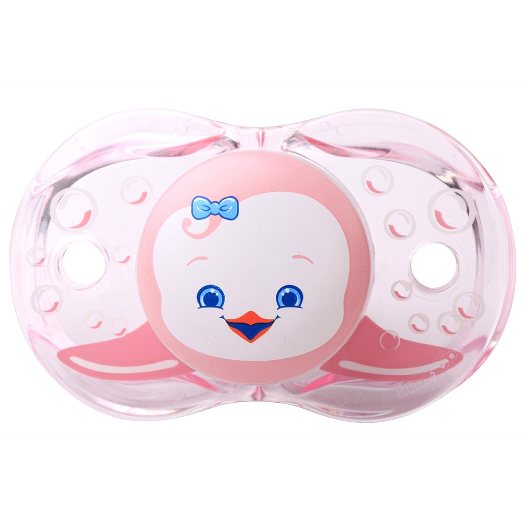 

Пустышка силиконовая RazBaby Keep-it-Kleen Розовый Пингвинчик