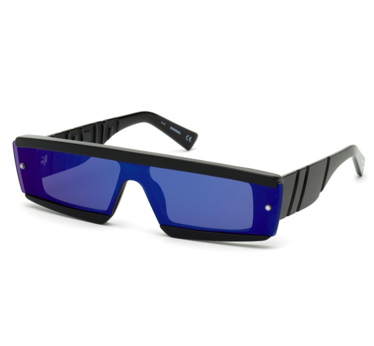 

Cолнцезащитные очки Diesel DL0318 01X - shiny black / blue mirror