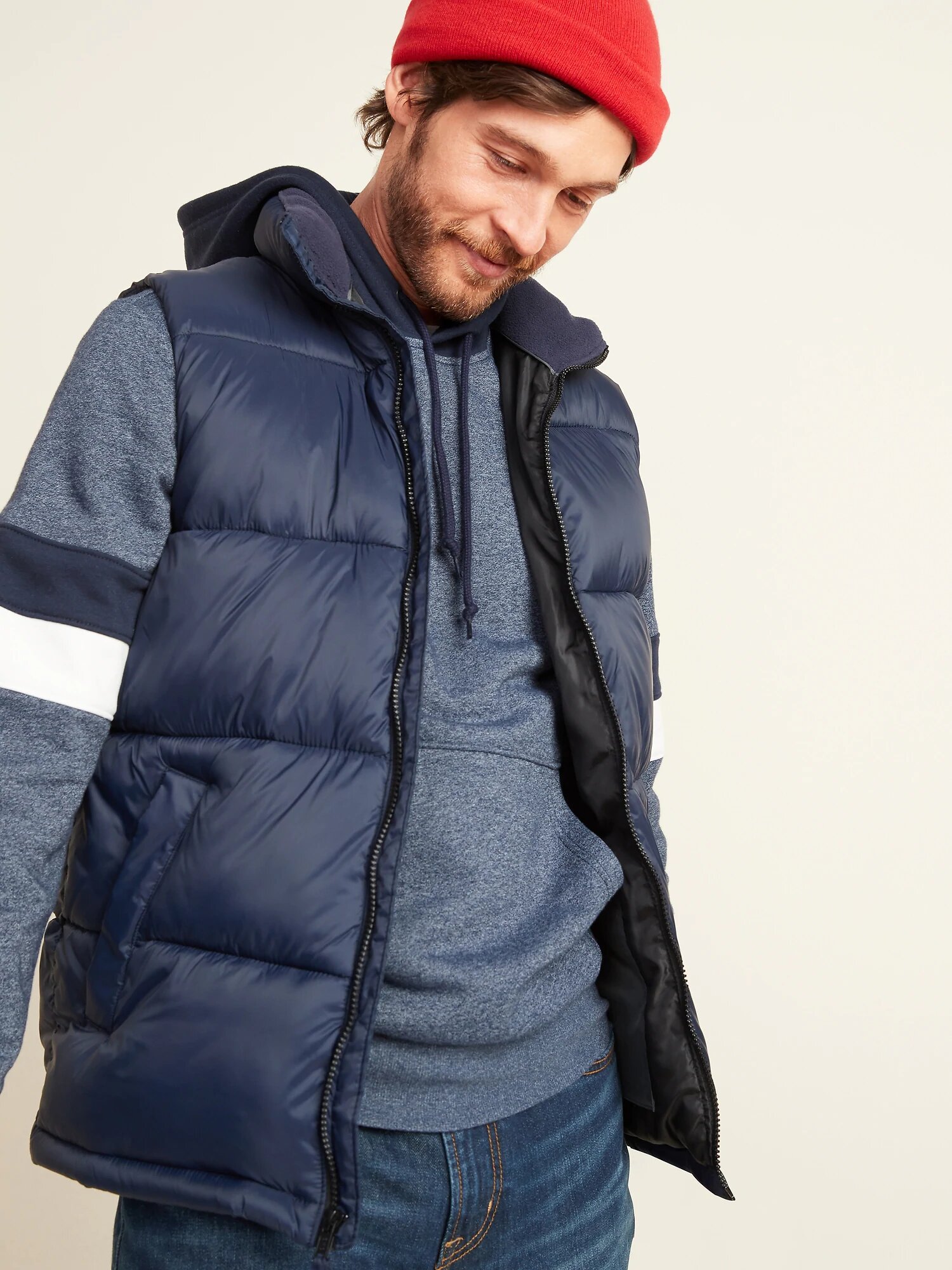 

Теплая дутая жилетка Old Navy безрукавка art538772 (Синяя, размер M)