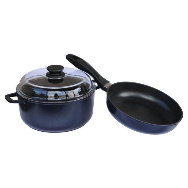 

Набор посуды антипригарный Biol сковорода 240 мм + кастрюля 4 л "индиго"