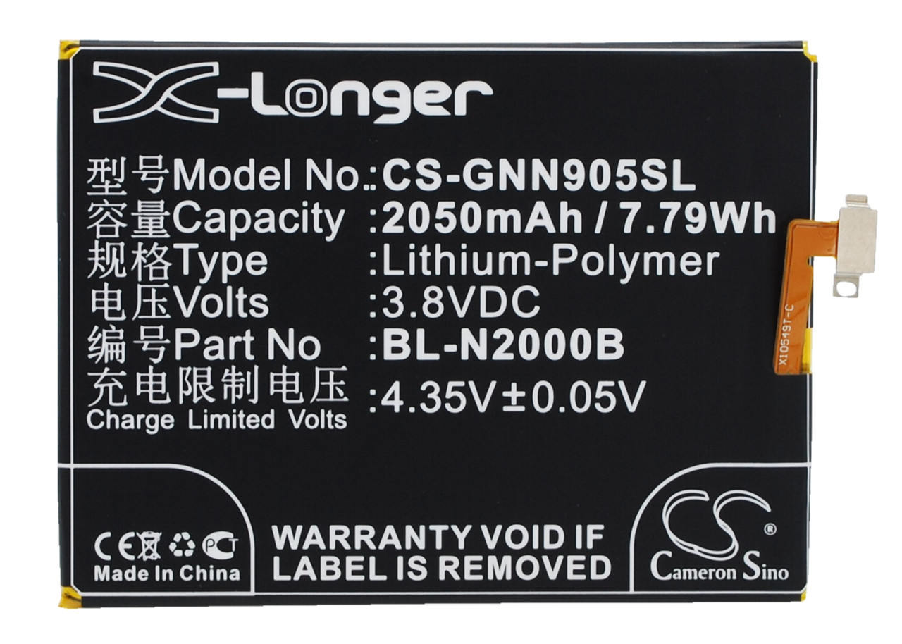 

Аккумулятор для GIONEE BL-N2000B 2050 mAh Cameron Sino