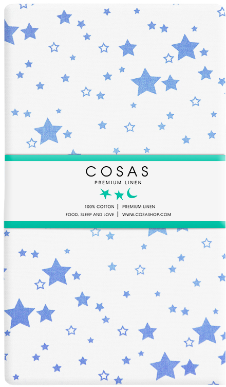 

Простынь Cosas Бязь Премиум Starfall Blue 155х240