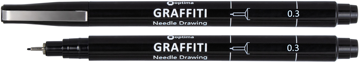 

Набор лайнеров Optima Graffiti Черный 0.3 мм 12 шт (O16410)