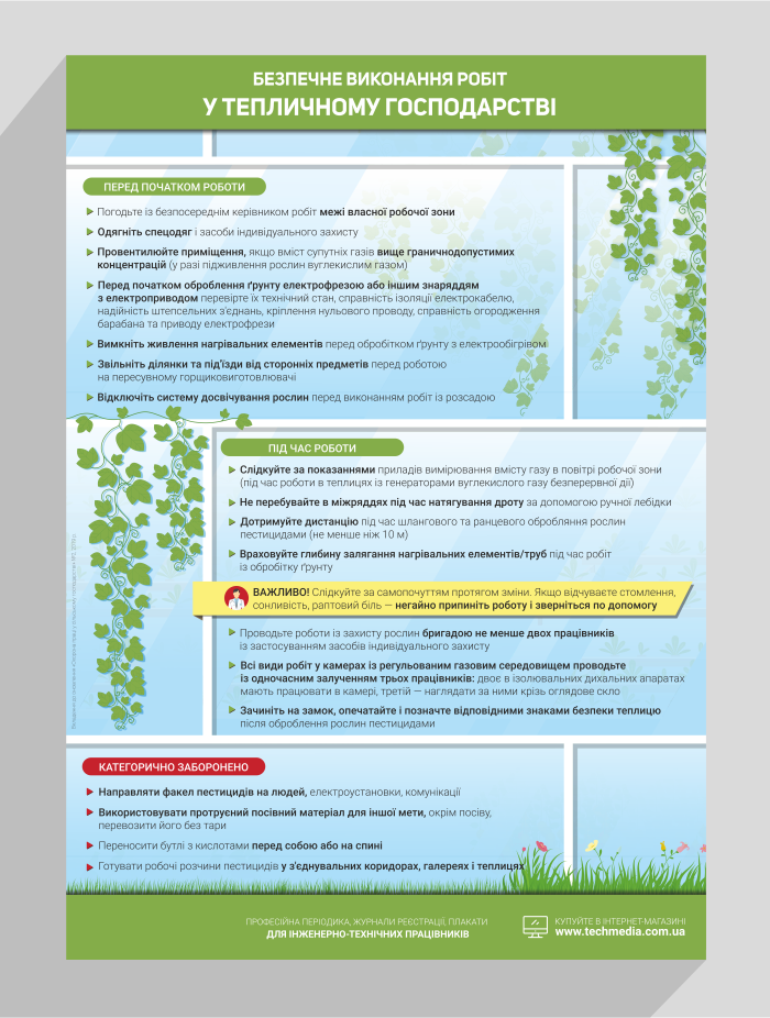 

Безпечне виконання робіт у тепличному господарстві