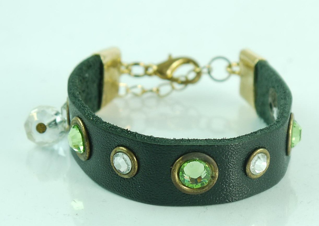 

Браслет из натуральной кожи с элементами Swarovski Scappa черный SW812 757150954