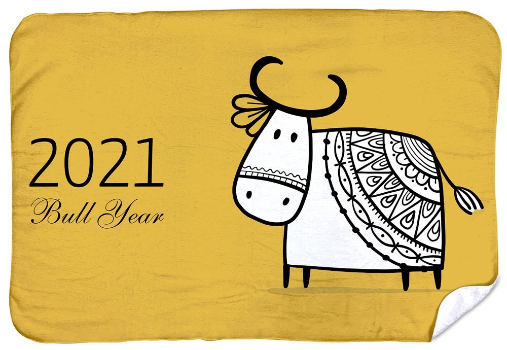 

Плед детский подарочный новогодний Amatini Bull Year 2021