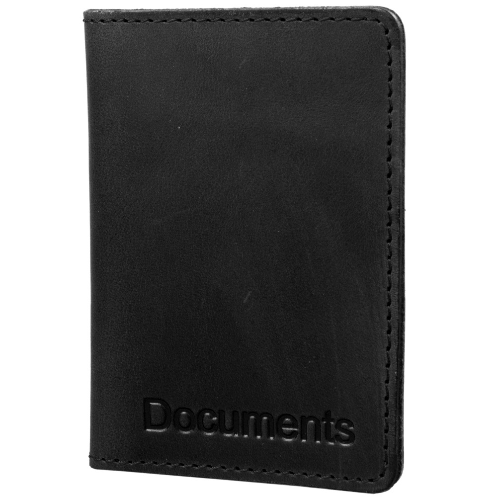 

Мужская кожаная обложка для паспорта DNK Leather 7х10х1,5 см (acs0011807) Черный