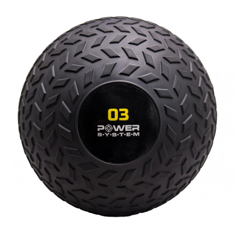 

Мяч SlamBall для кросфита и фитнеса Power System-4114 3 кг рифленый набивной медицинский мяч слэмбол PPU-190151