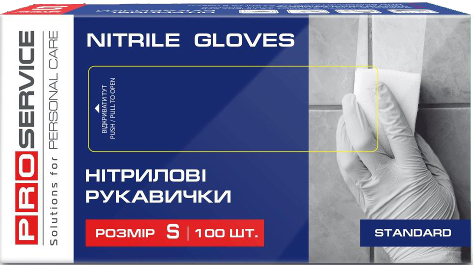

Перчатки нитриловые PRO service Standard S 100 шт синие