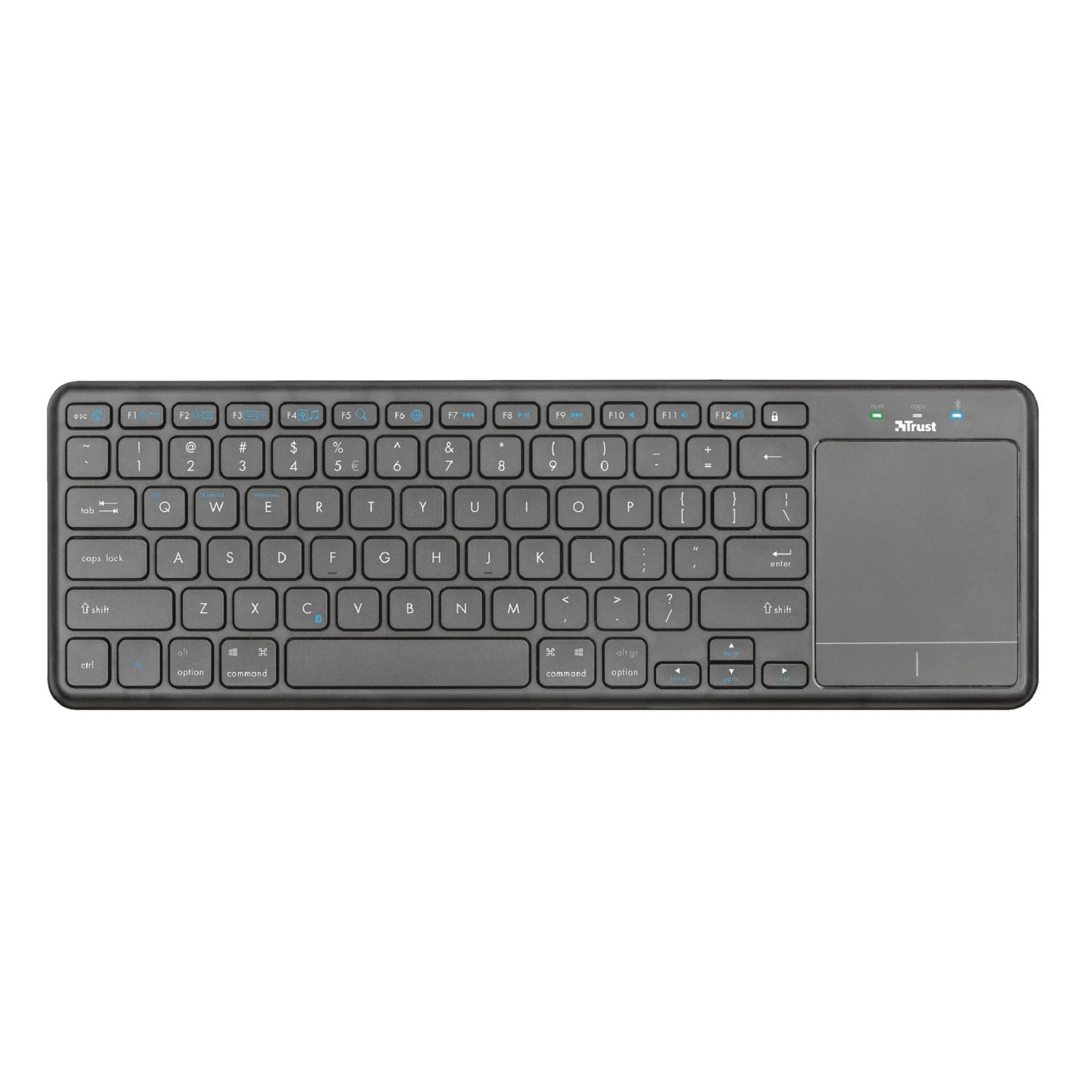 

Клавиатура беспроводная TRUST MIDA BT WITH XL TOUCHPAD BLACK