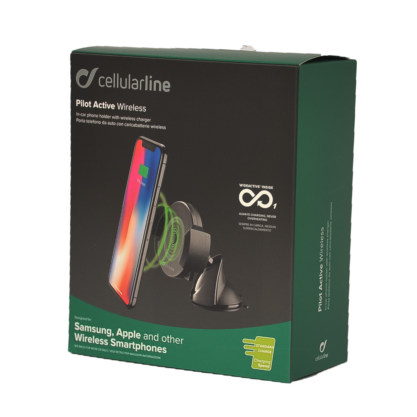 

Автодержатель Cellularline Pilotactwirelessk с БЗУ универсальный