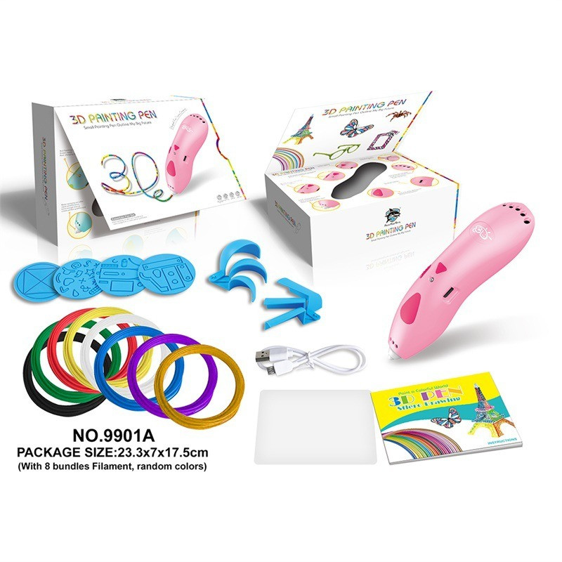 

Аккумуляторная 3D ручка для детского творчества развивающая игрушка розовая